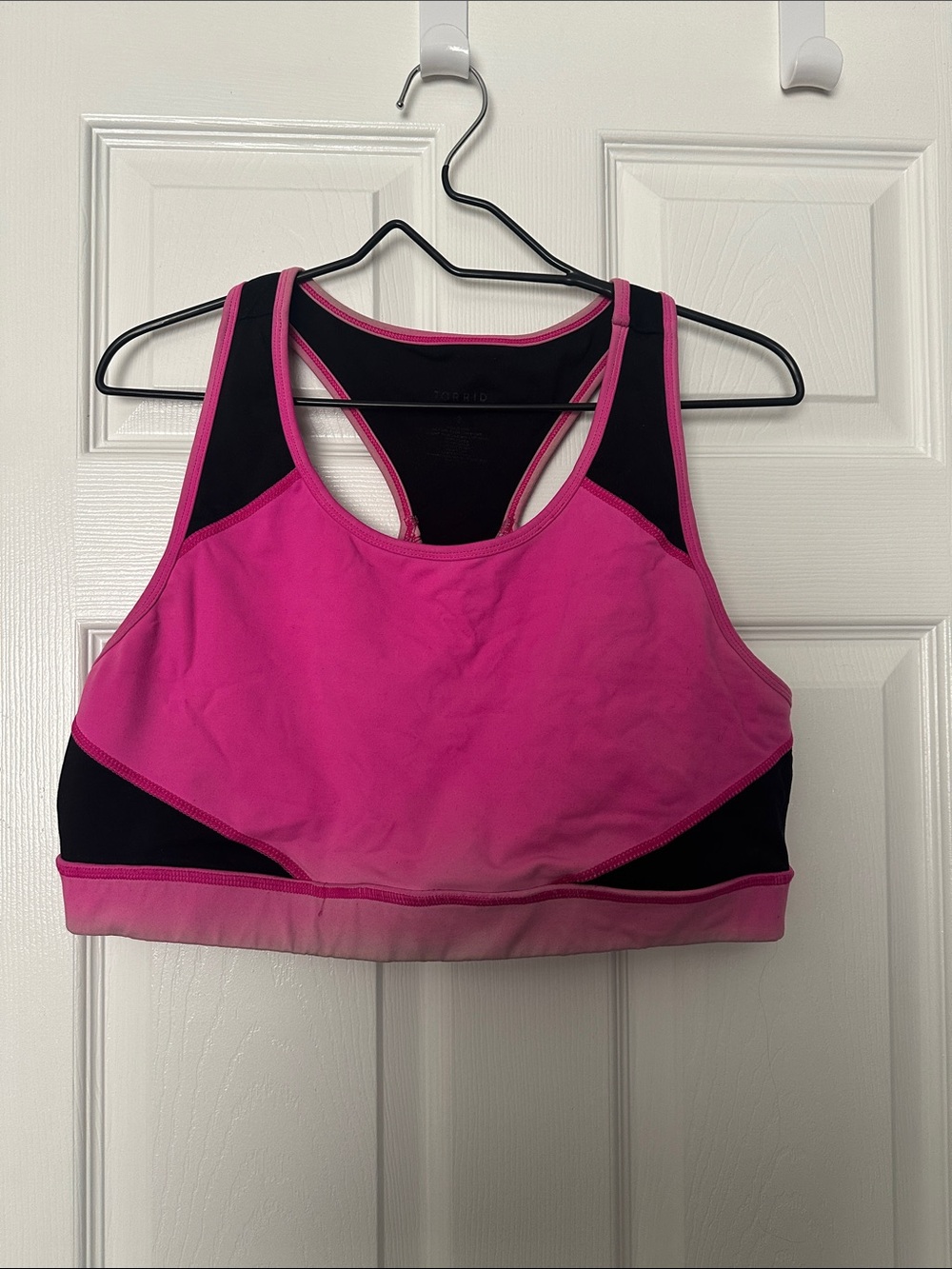 torrid Pink and Black Racerback Sports Bra